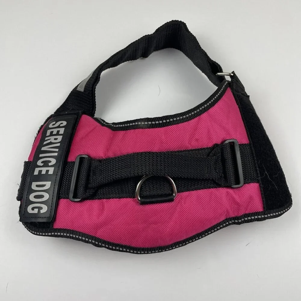 Industrial Puppy Service Dog Harness Large In Training Pink Reflective